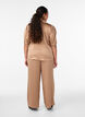 Satin-look trousers with wide, straight legs, Brown, Model image number 1