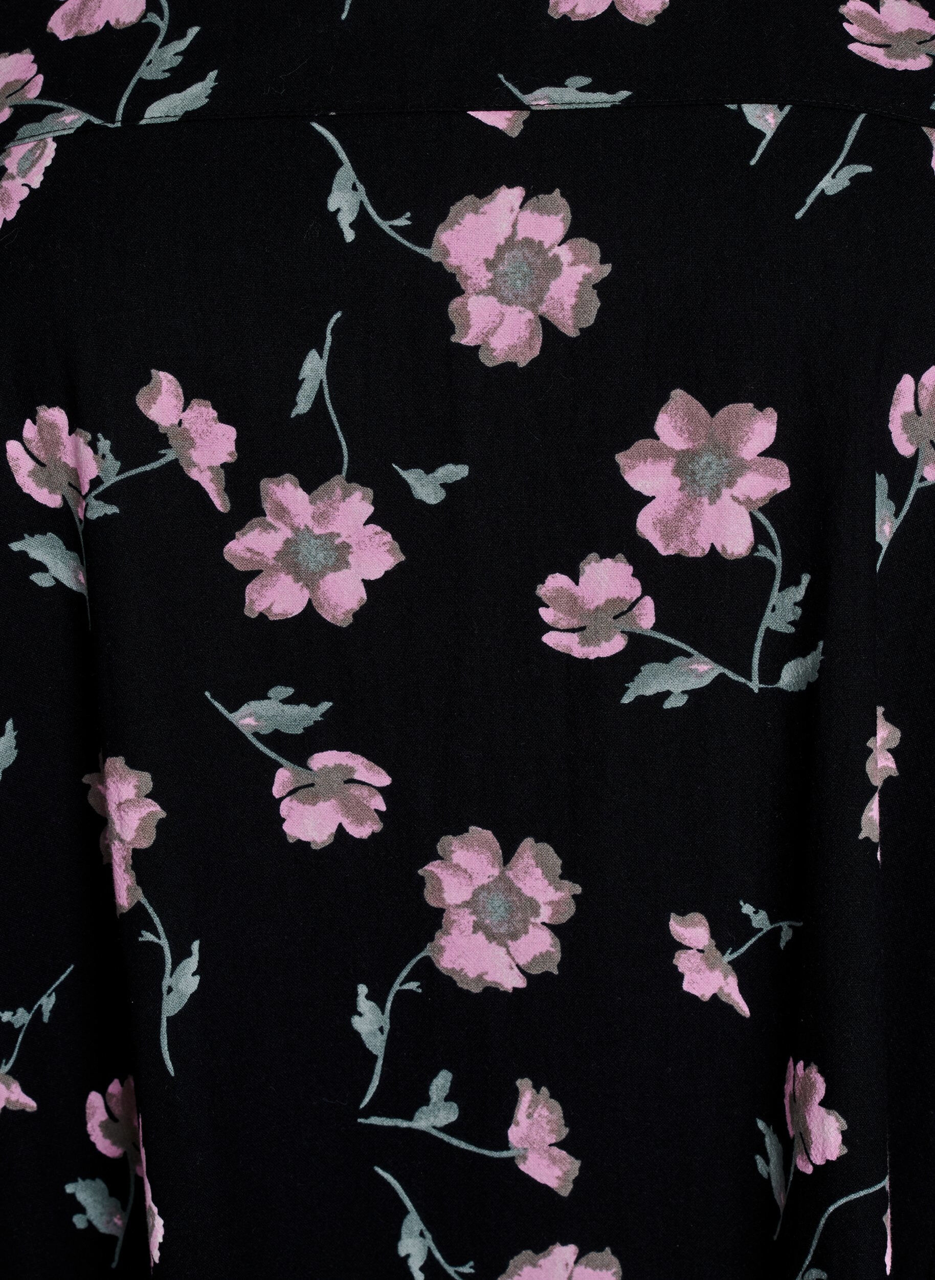 ZizzifashionShort-sleeved cotton dress with print, Black, Packshot image number 2