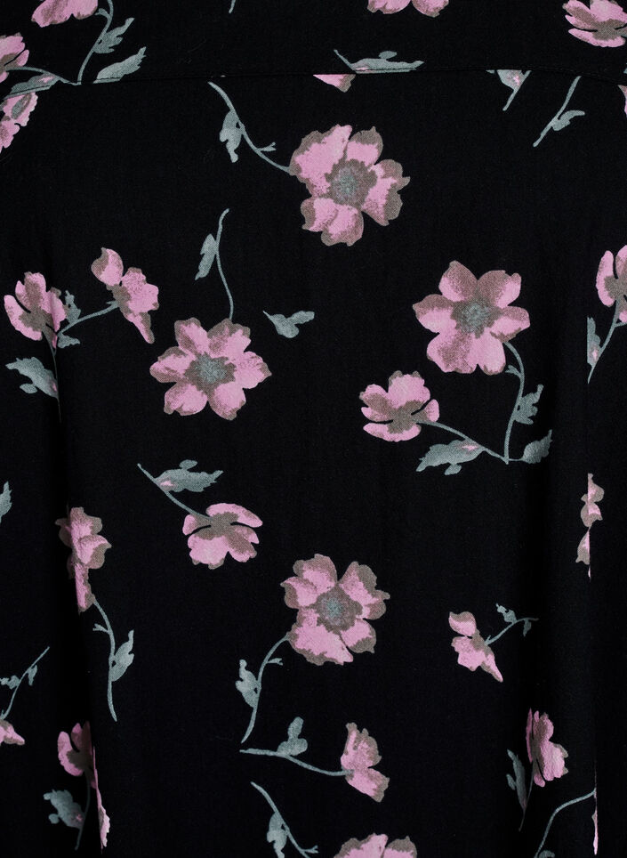 Short-sleeved cotton dress with print, Black, Packshot image number 2