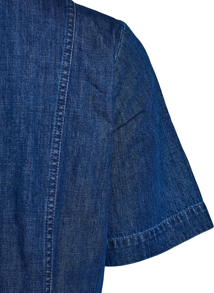 Midi-length denim shirt dress, Blue, Packshot image number 4