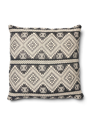 Jacquard patterned cushion cover, Black/White/Glitter, Packshot image number 1