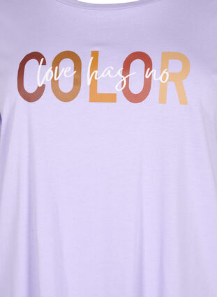 T-shirt in cotton with print, Lavender COLOR, Packshot image number 2