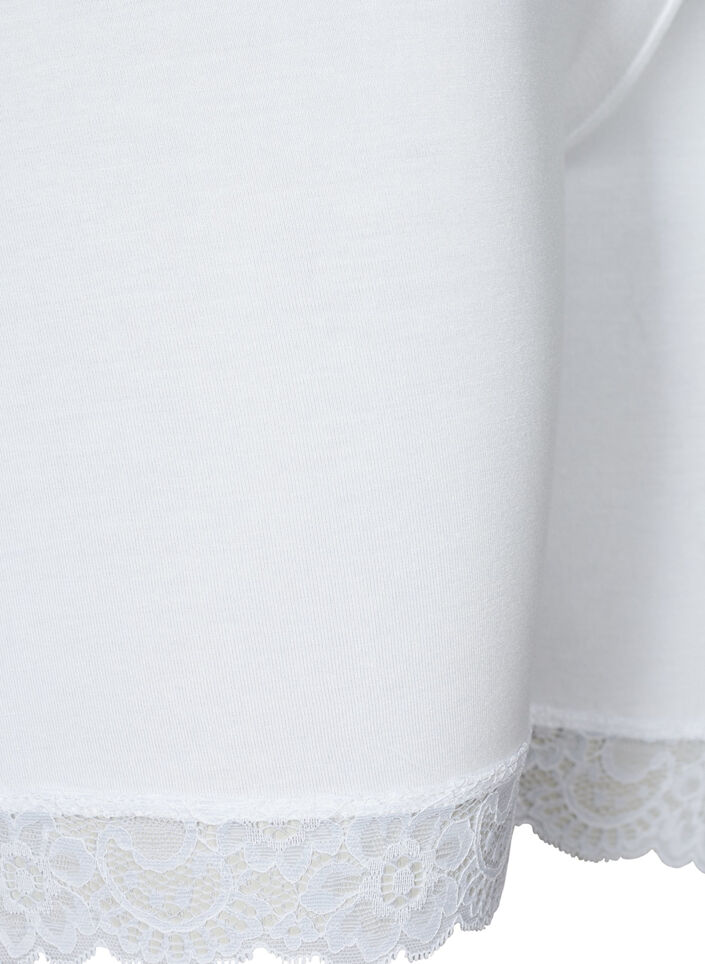 Cycling shorts with lace trim, White, Packshot image number 3