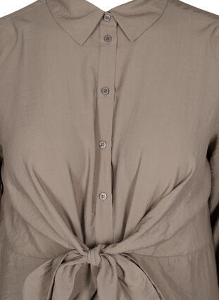 Shirt dress with binding detail and slit, Brindle, Packshot image number 2