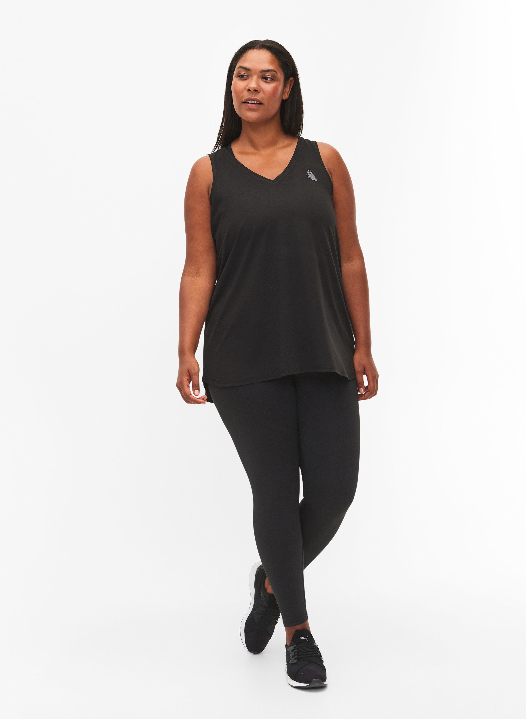 Zizzifashion Workout top with v-neck, Black, Model image number 1