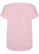 Short-sleeved cotton blend T-shirt, Rose, Packshot image number 1