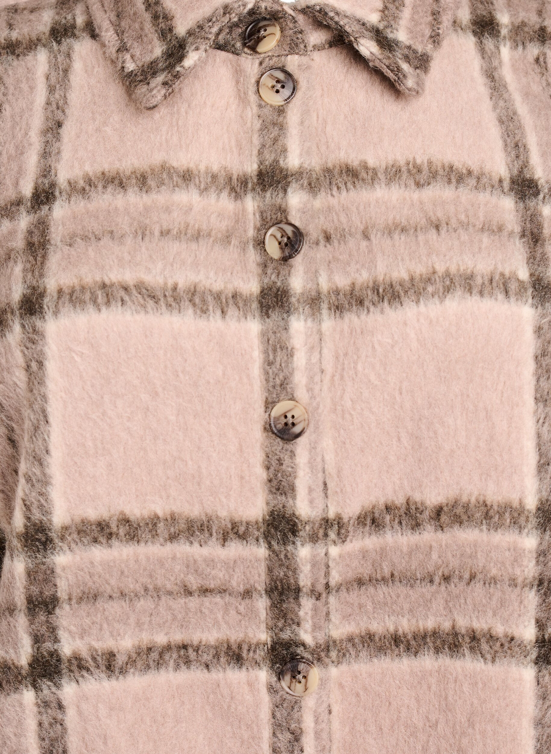 Zizzifashion Long checked vest in brushed quality, Beige, Packshot image number 2