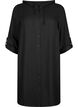 Shirt dress in viscose with hood and 3/4 sleeves, Black, Packshot image number 0