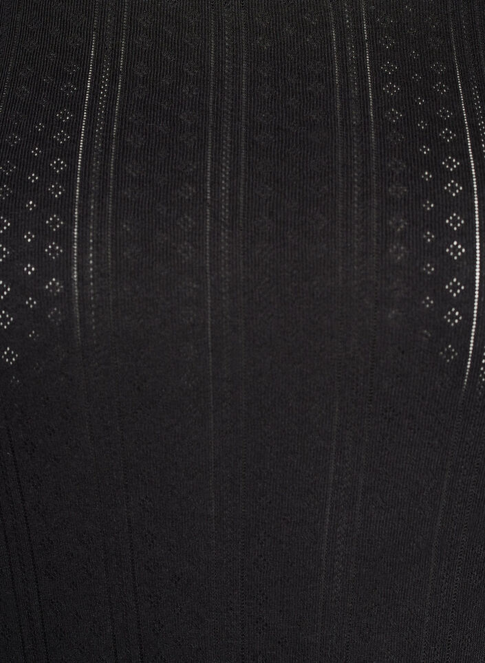 Cotton T-shirt with eyelet embroidery, Black, Packshot image number 2