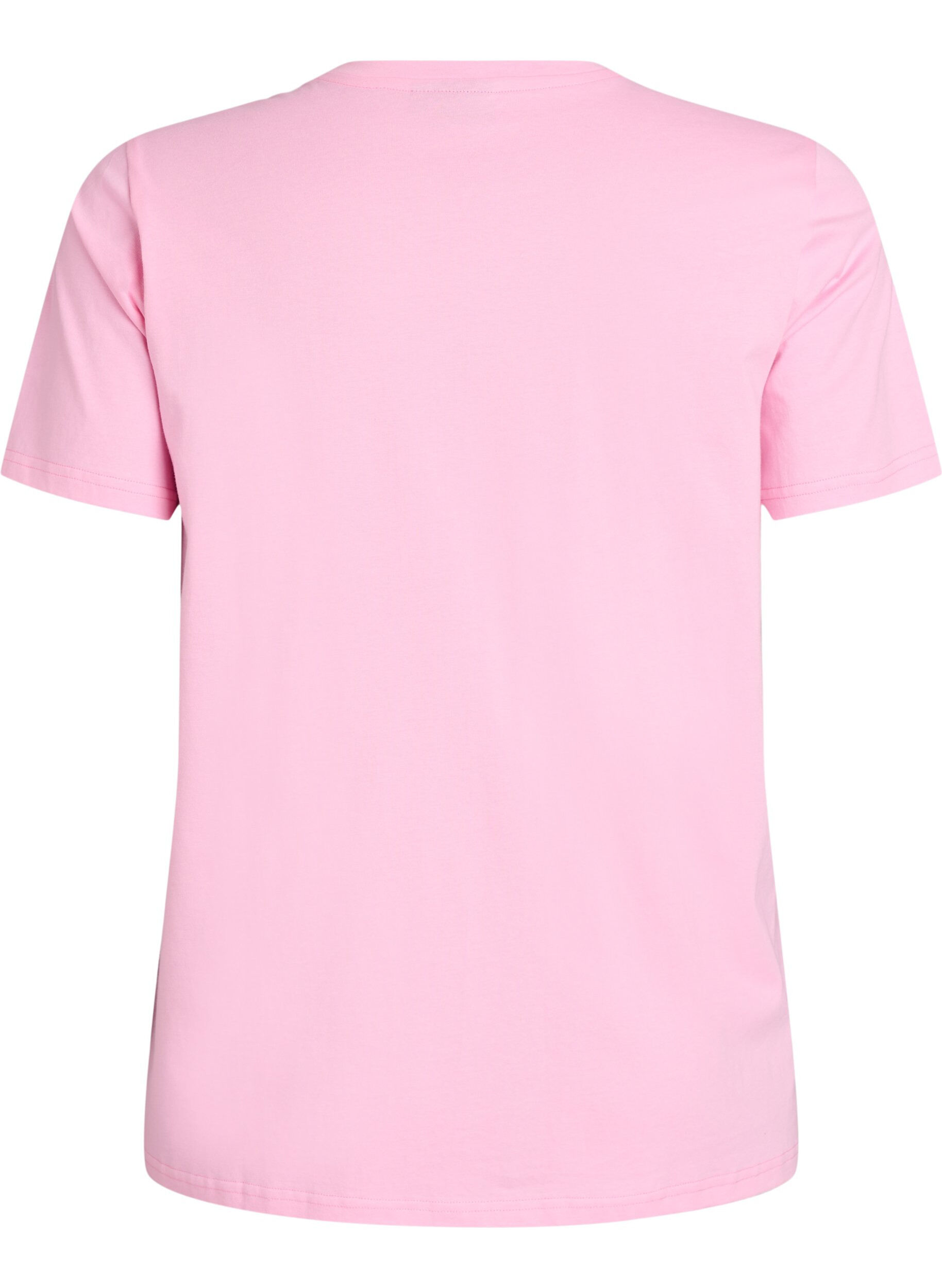 Zizzifashion Cotton T-shirt with embroidered text, White, Packshot image number 1