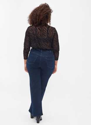 Regular fit Gemma jeans with high waist, Dark blue, Model image number 1