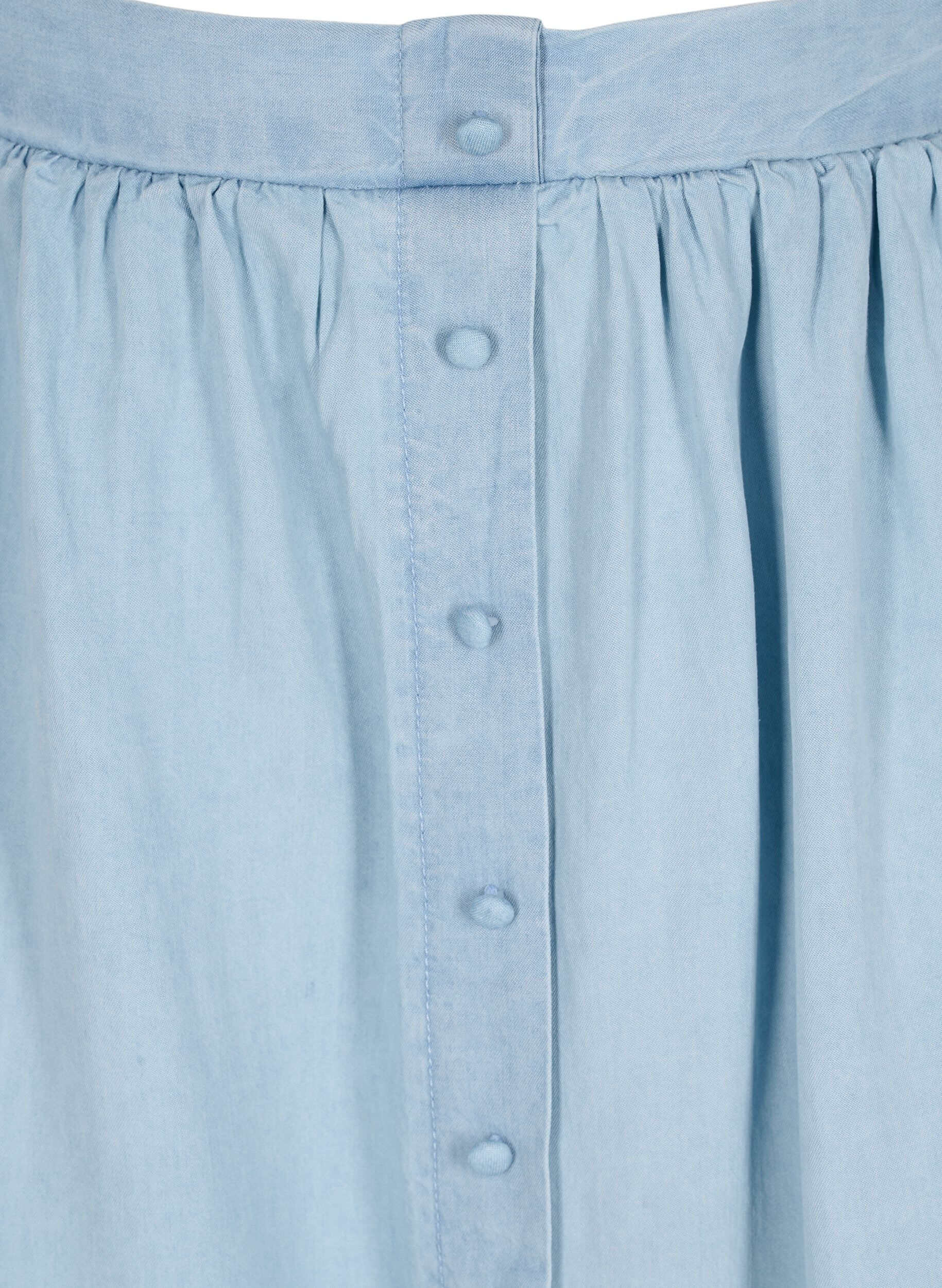 Zizzifashion 	 Loose skirt with buttons, Light Blue, Packshot image number 2