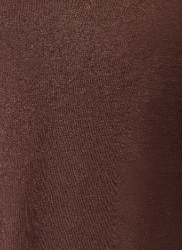 V-neck T-shirt, Brown, Packshot image number 2