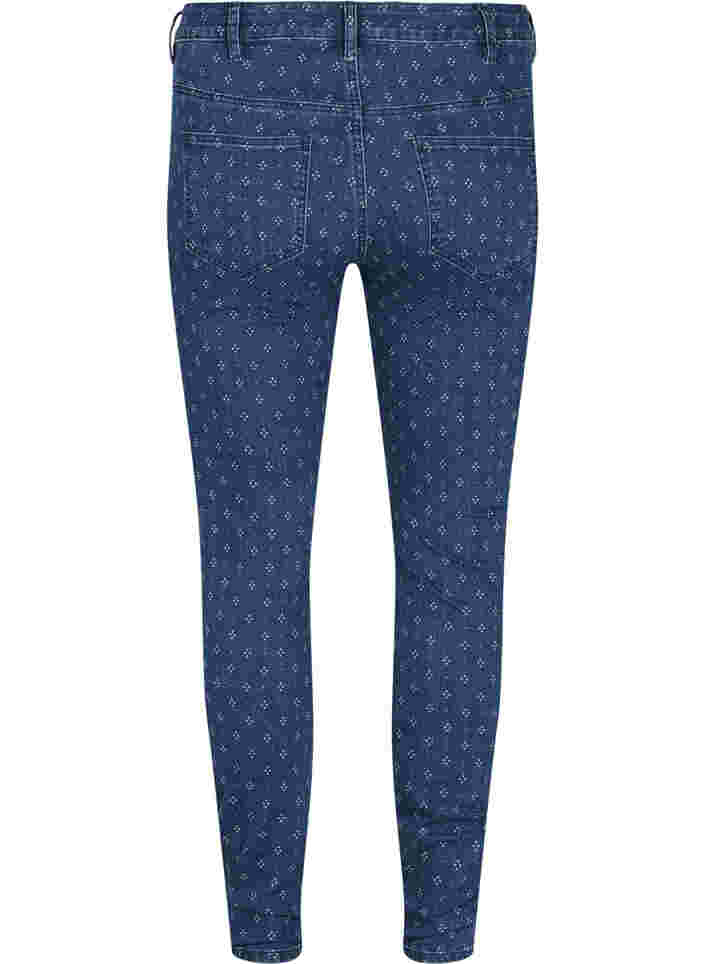 Super slim Amy jeans with print details, Dark blue, Packshot image number 1