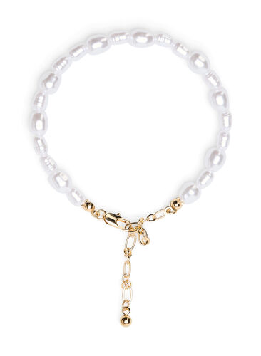 Pearl Bracelet, Gold w. Pearls, Packshot image number 0