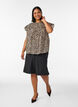 Sleeveless A-line cotton shirt blouse, Brown, Model image number 1
