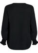 Blouse with smock cuffs and V-neck, Black, Packshot image number 1