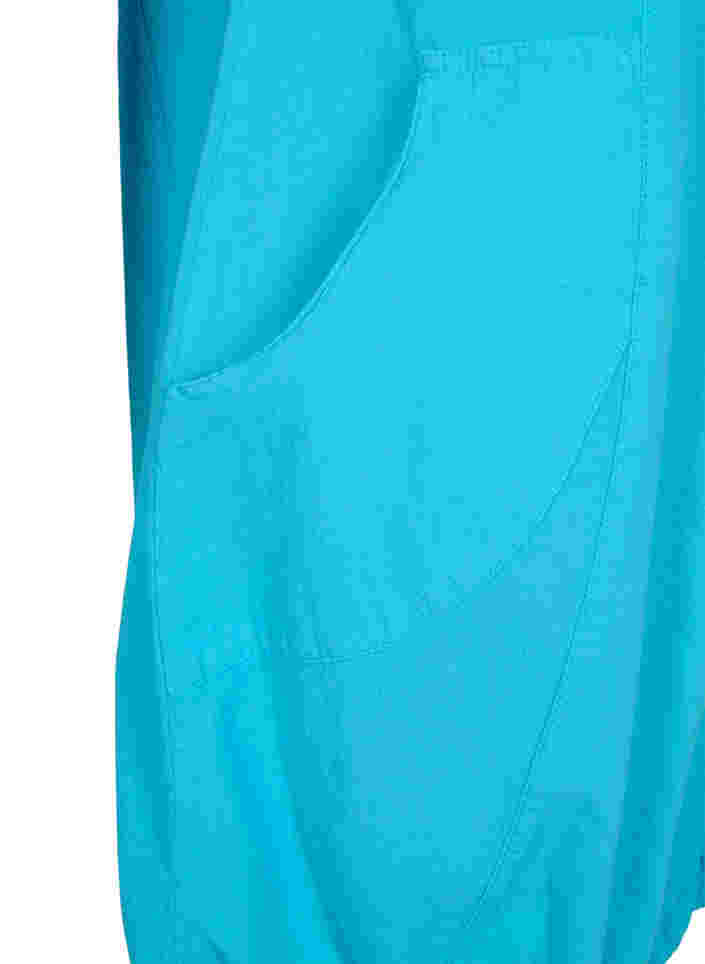 Short-sleeved cotton dress, Blue Atoll, Packshot image number 3