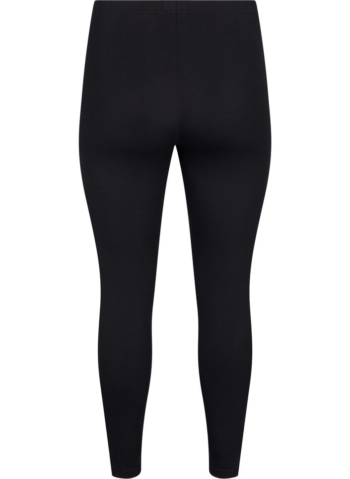 2-pack cotton leggings, Black, Packshot image number 1