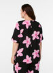 Short sleeve viscose Blouse with print, Black, Model image number 1