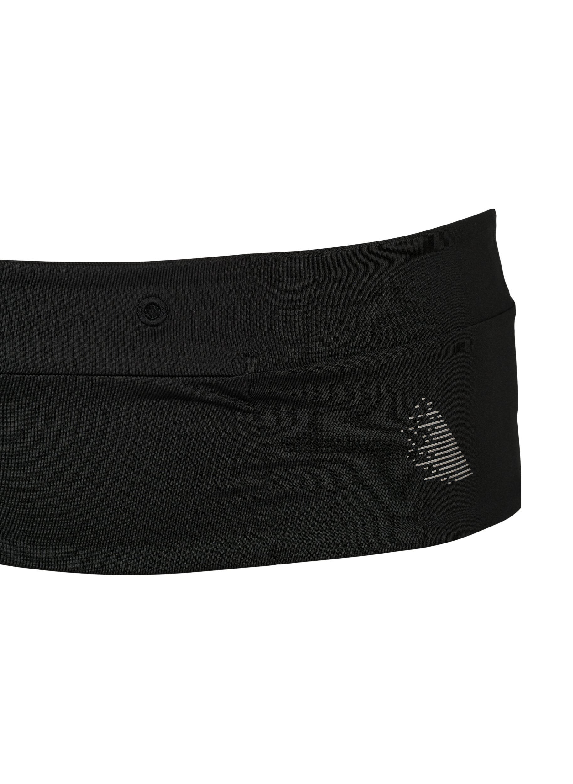 Zizzifashion Reflector running belt with pockets, Black, Packshot image number 2