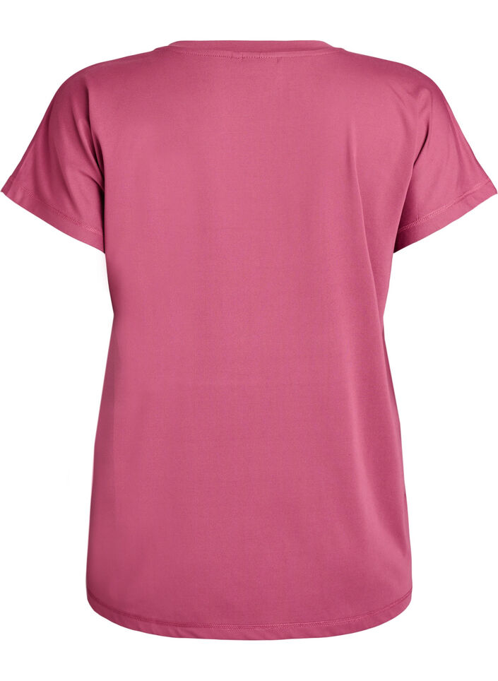 Loose training t-shirt with v-neck, Red, Packshot image number 1