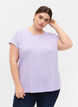 Short sleeved cotton blend t-shirt, Purple, Model image number 0