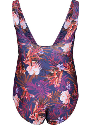 Swimsuit with floral print, Purple Flower, Packshot image number 1