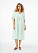 Cotton blend kaftan dress with linen, Green, Model image number 0