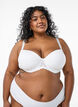 Moulded bra with lace details, White, Model image number 0