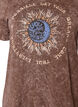 Cotton T-shirt with front print, Brown, Packshot image number 2
