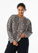 Washed sweatshirt with leopard print, Brown, Model image number 0