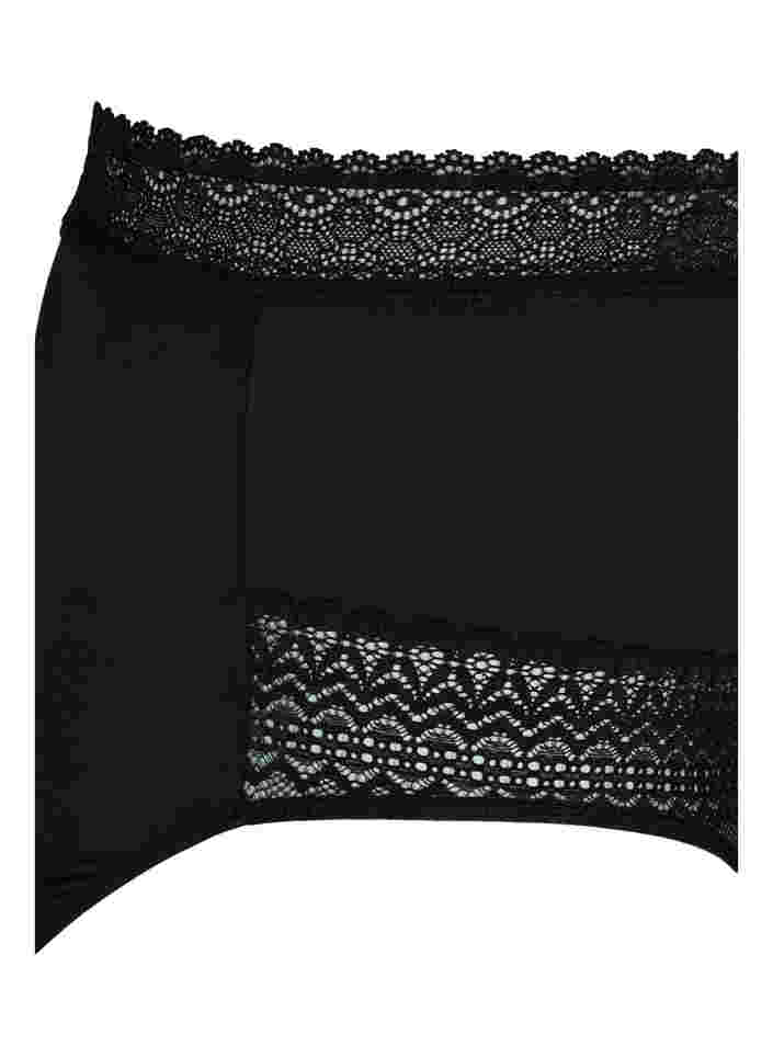 High-waisted knickers with laces, Black, Packshot image number 3