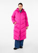 Long puffer coat with hood and pockets, Pink, Model image number 0