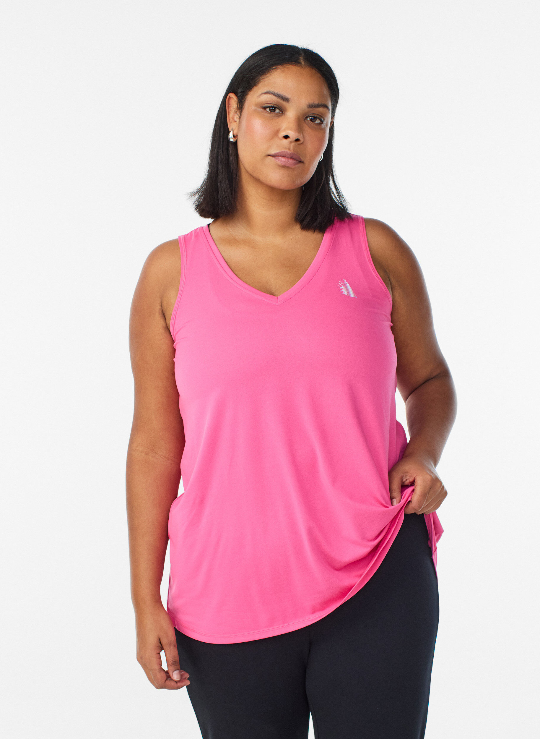 Zizzifashion Sports top with V-neck, Pink, Model image number 0