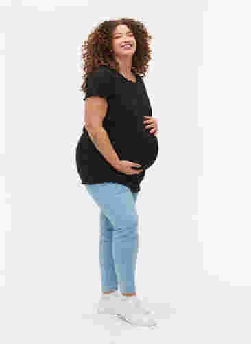 Maternity t-shirt in rib, Black, Model image number 2