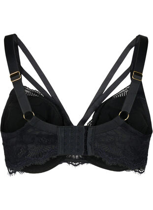 Coated underwire bra with strings, Black, Packshot image number 1