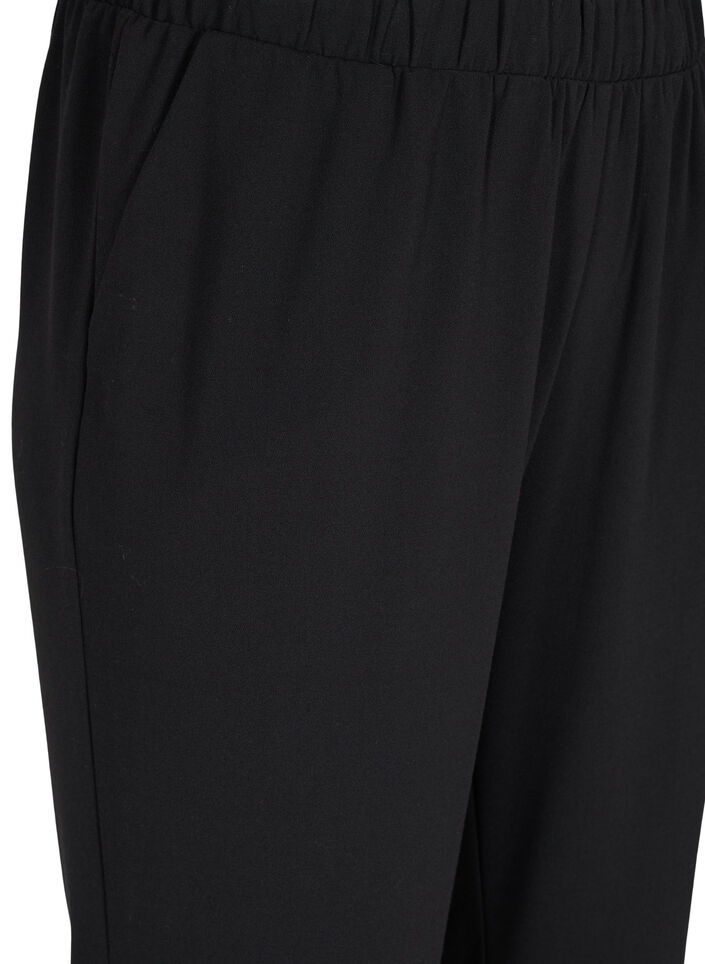 Flared trousers with pockets, Black, Packshot image number 2