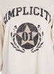 Sweatshirt in structured jersey with front print, Beige, Packshot image number 2