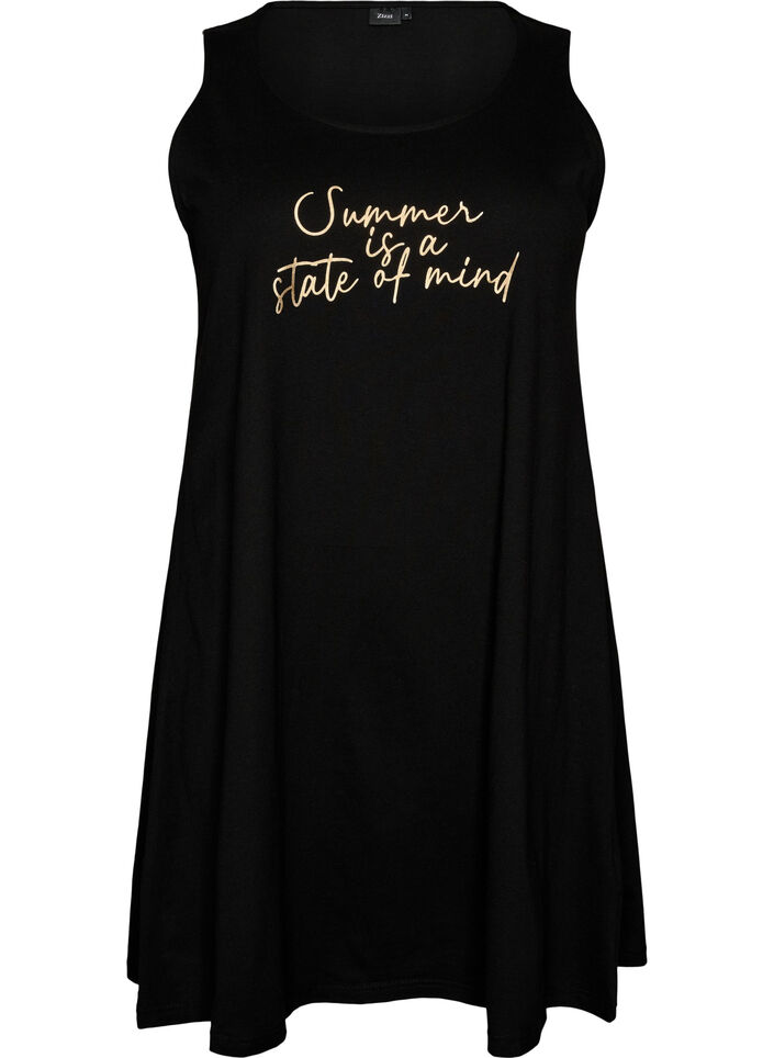 Sleeveless A-line dress, Black, Packshot image number 0