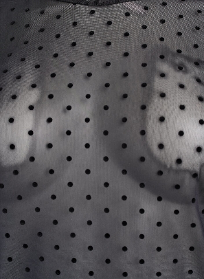 Mesh blouse with dots, Black, Packshot image number 2