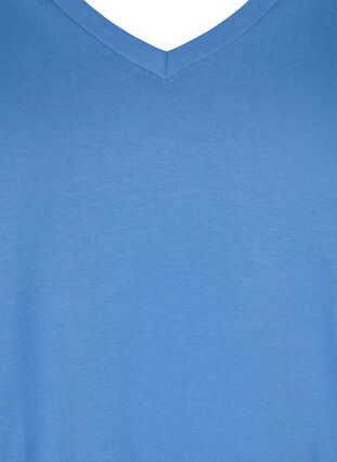 Organic cotton T-shirt with V-neckline, Ultramarine, Packshot image number 2