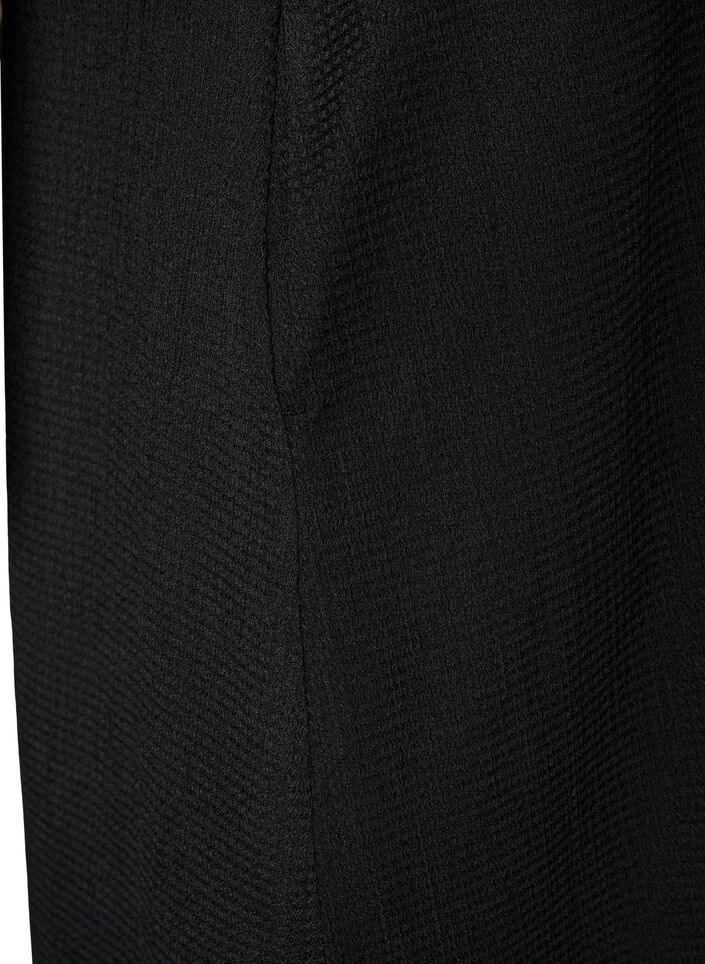 Midi dress with V-neck and texture, Black, Packshot image number 3