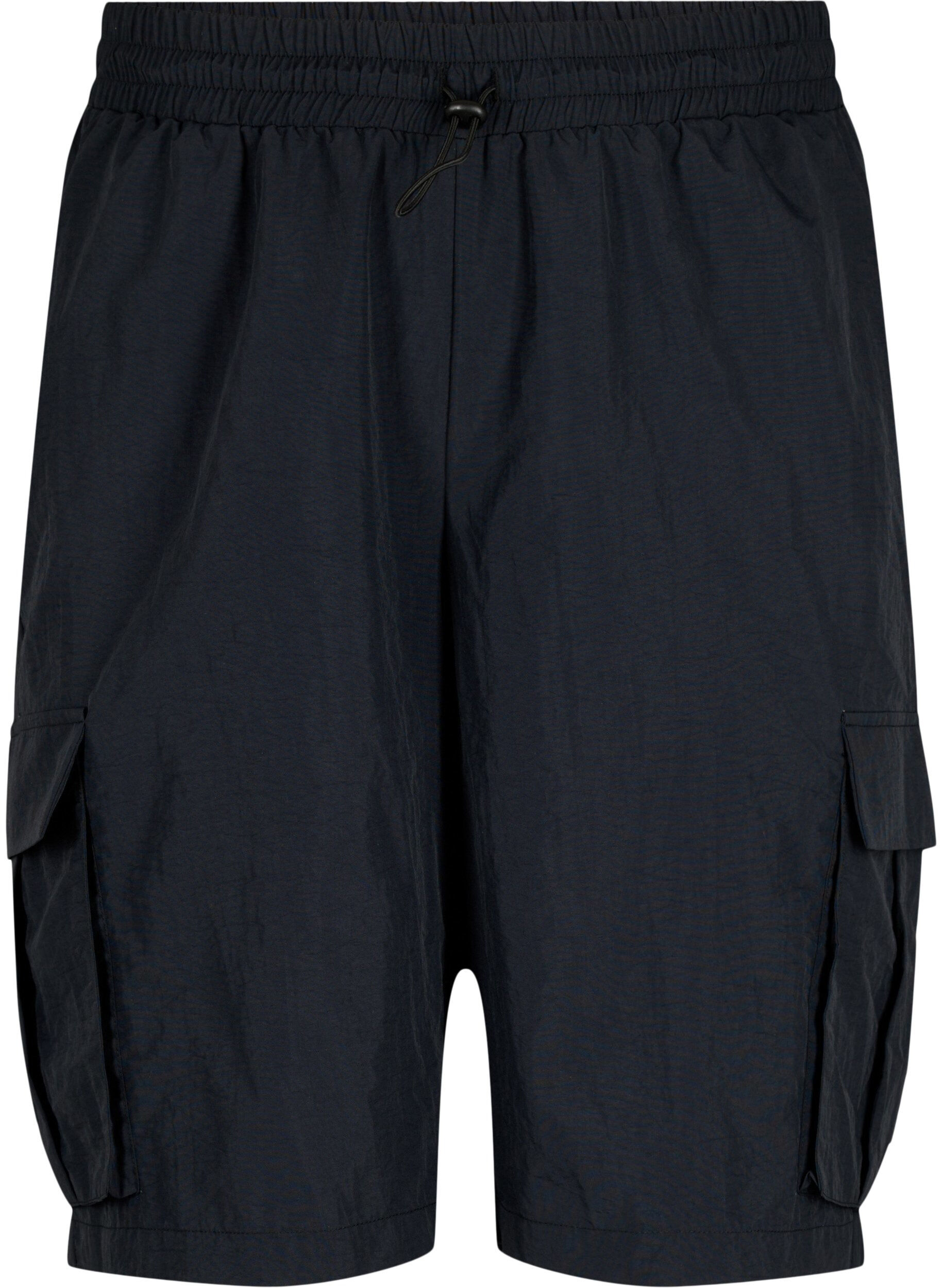 Zizzifashion High-waisted Shorts with cargo pockets, Black, Packshot image number 0
