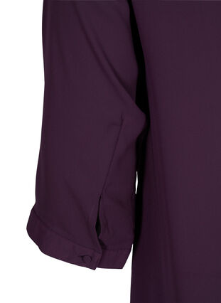 Blouse with 3/4-length sleeves and asymmetric hem, Plum Perfect, Packshot image number 3