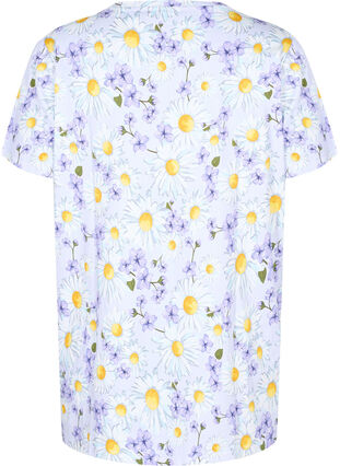 Oversize pyjama t-shirt with print, Lavender Blue AOP, Packshot image number 1