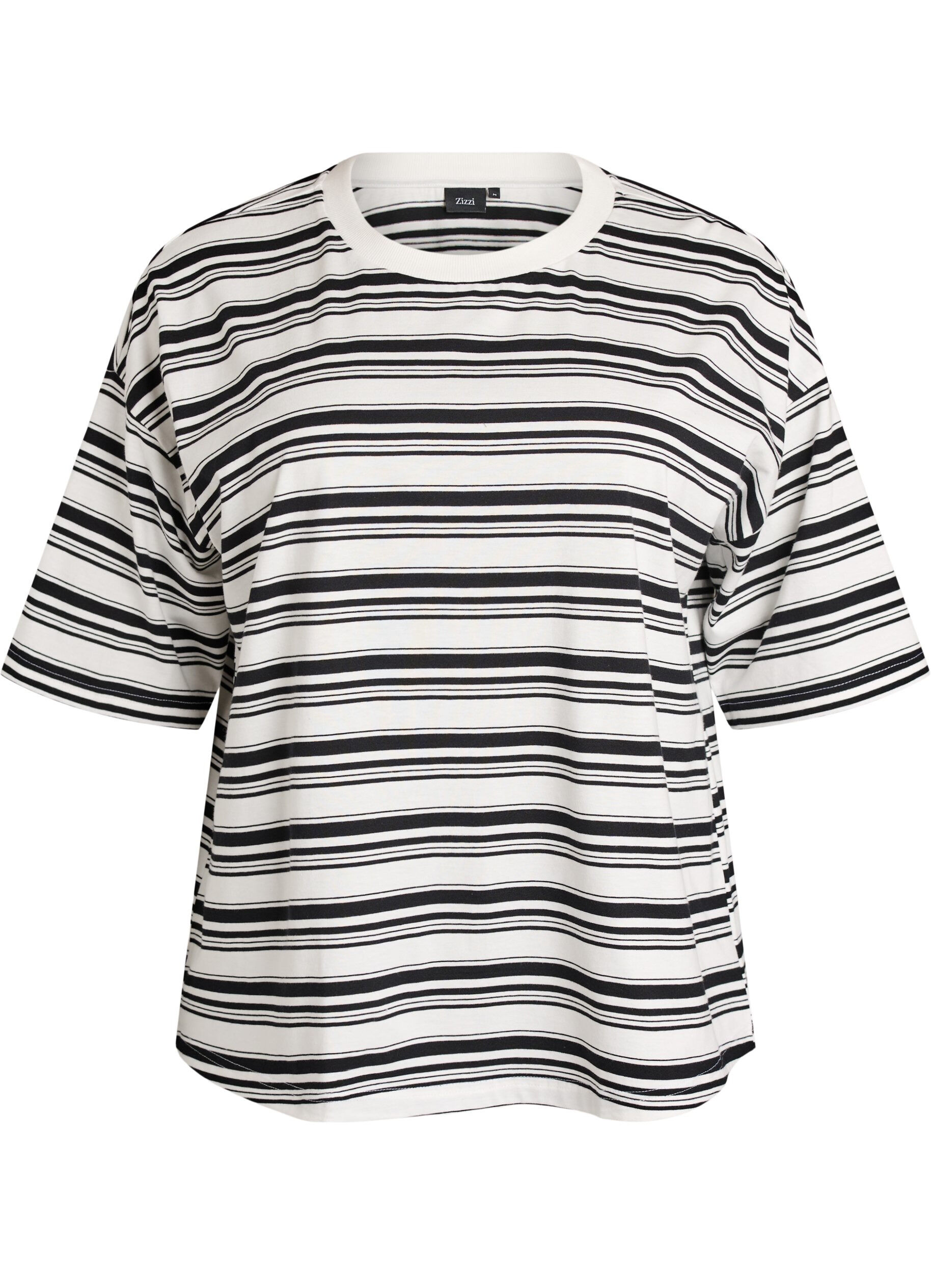 Boxy T-shirt with striped pattern