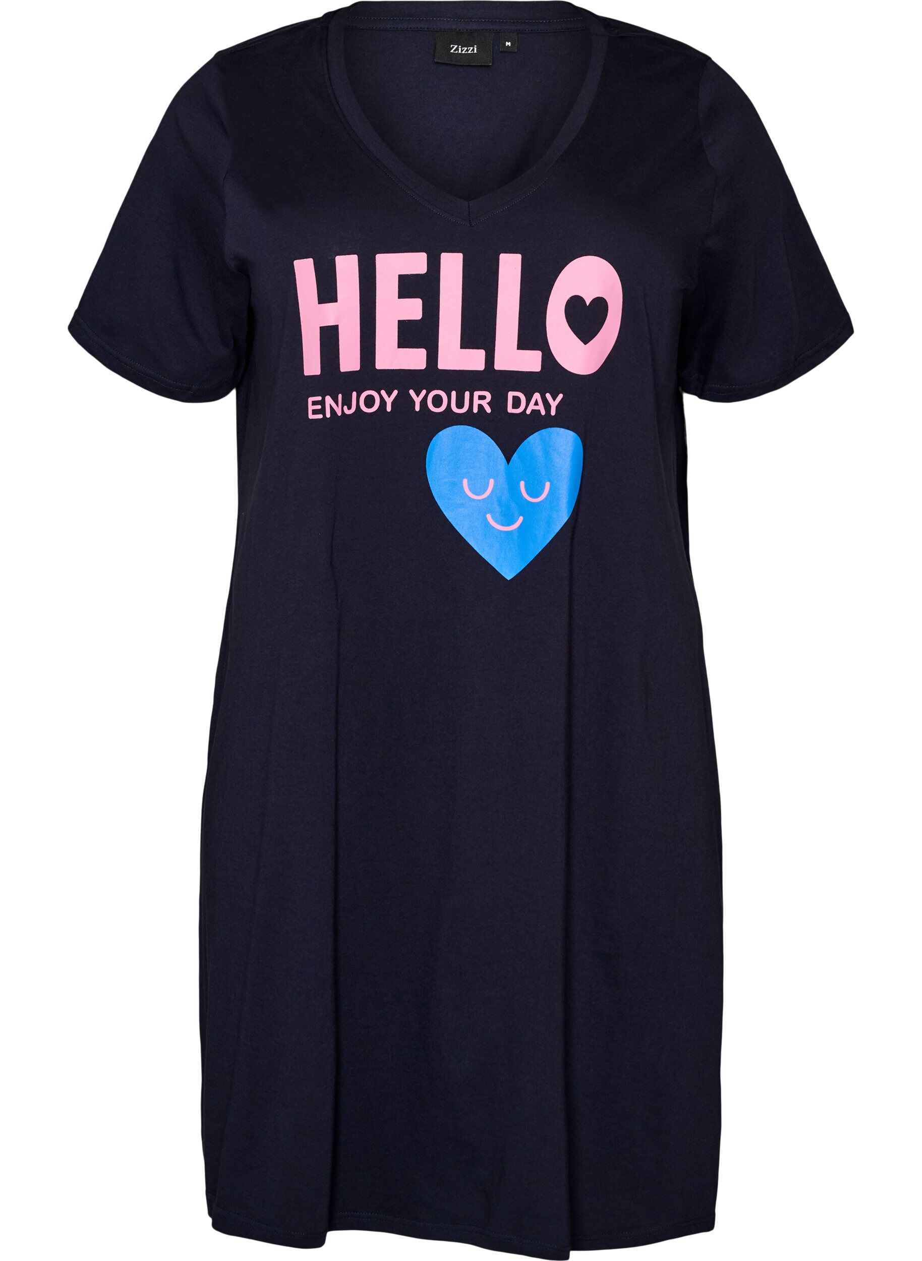 Organic cotton nightdress with V-neck
