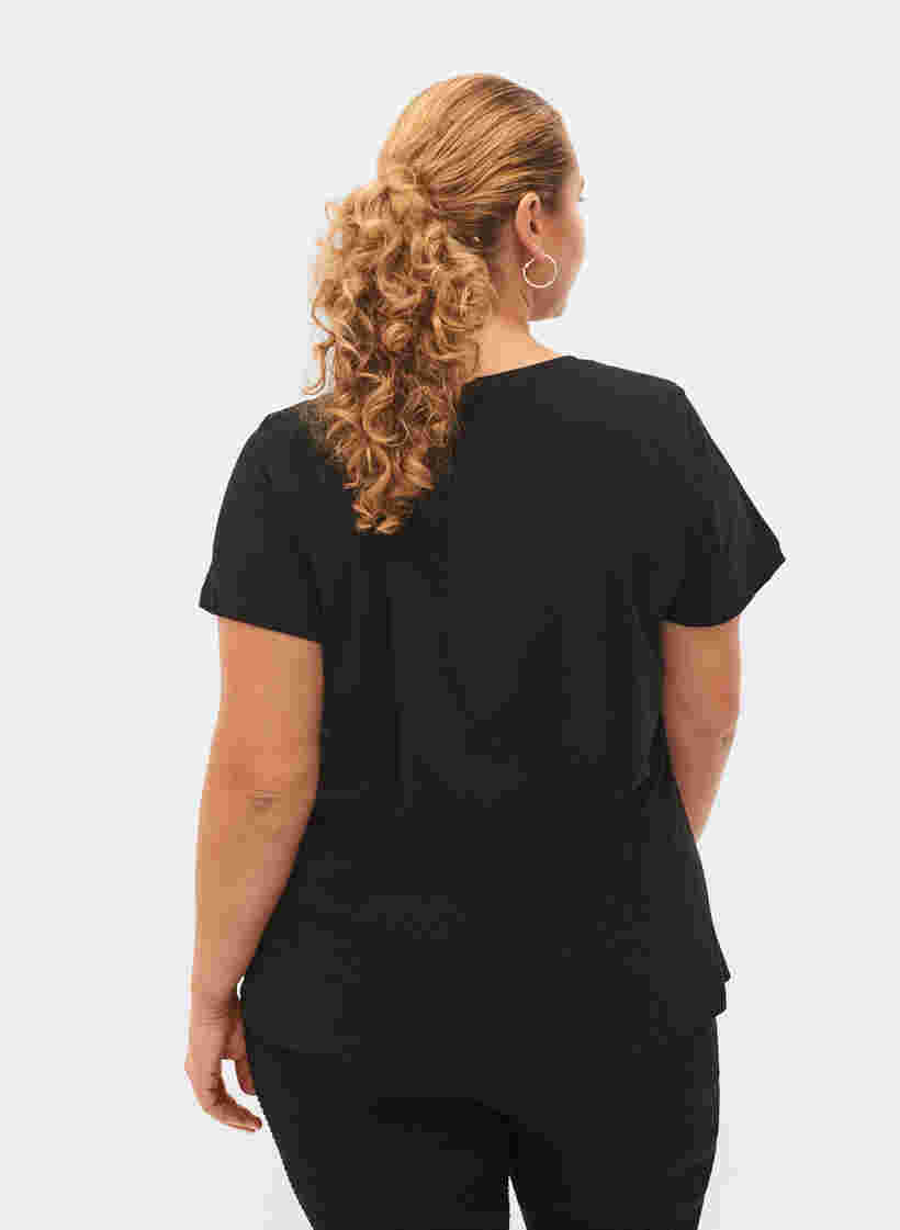 Sports t-shirt with print, Black w. RoseGoldF., Model image number 1