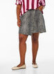 Short denim skirt with leopard print and an A-line shape, Brown, Model image number 3